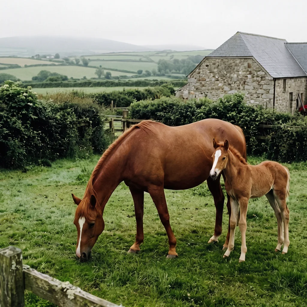 Élevage de chevaux au Centre équestre de Naves, Naves
