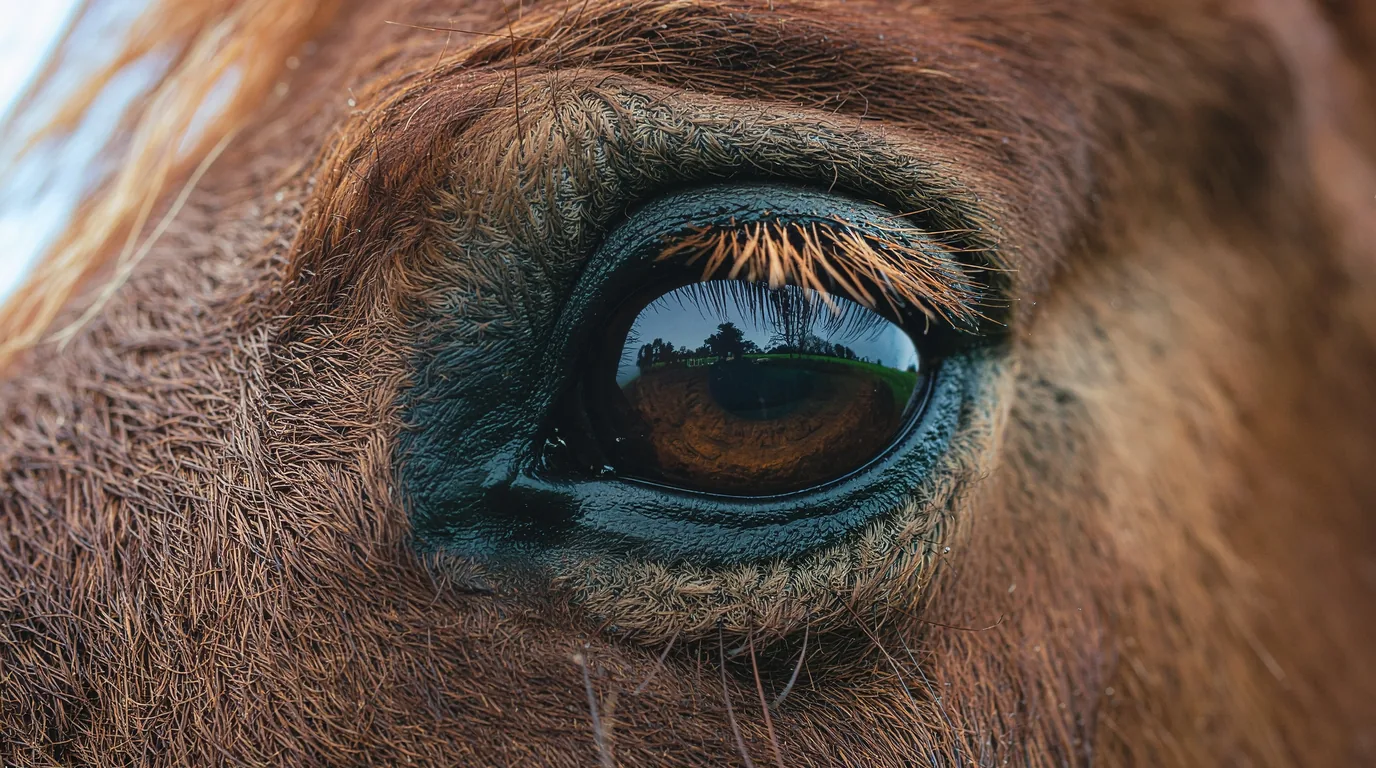 Un regard de cheval au Centre équestre de Naves, Naves